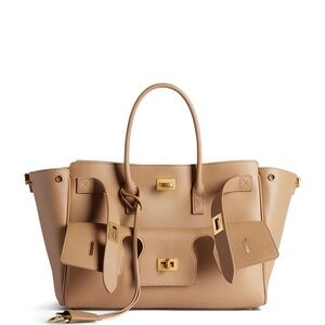 Balenciaga. BEL AIR. Latte w/Gold Hardware..Structured Design. Calfskin.